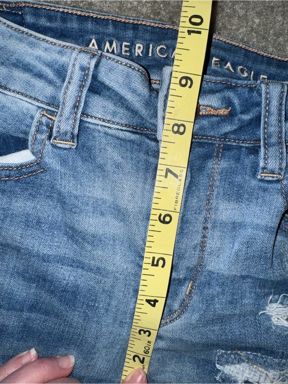 American Eagle Outfitters Light Blue Distressed Skinny Jeans - Picture 10 of 11